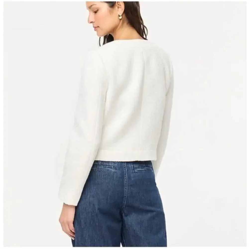 NWT‎ J.Crew Tweed Lady Jacket in White Size 22